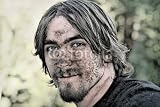 Wallmonkeys Peel and Stick Wall Decals - Handsome Young Man Has His Face Covered with Mud - Removable Graphic