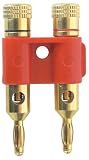Dual Banana Plug, Gold-Plated, Red