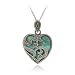 Sterling Silver Marcasite & Turquoise Heart Pendant