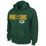 NFL Green Bay Packers Touchbck III Full Zip Jacket Adult Long Sleeved Fullzip Hooded Fleece, Dark Green, Large