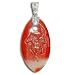 Sterling Silver Carved Carnelian Horse and Rainbow Moonstone Pendant by Sajen