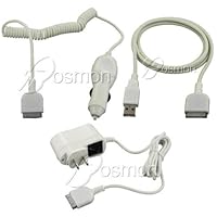 Bargaincell- 3-Piece Value Combo Pack Of Brand New Home Wall Travel Plug in Ac Charger + Vehicle Cigarette Lighter Power Car Charger with IC Chip