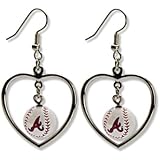MLB Mini Baseball Heart Dangler Earrings