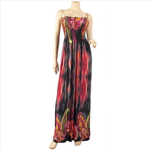 Sexy Orange Smocked Bodice Plus Size Maxi Dress - 3X