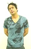 Hause of Howe Picture Perfect V Neck Blue Shirt Sexy Model Face Medium - XL Size: Large