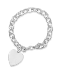 7.5" Cable Bracelet with 21mm Heart