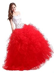 A-line Sleeveless Chiffon/Tulle Sweetheart Beaded Lace-Up Evening Dress/Bridesmaid Dress/Prom Dress/Party Dress 