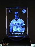 New York Mets David Wright Crystal Card with Light Base