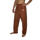 Mens NFL Cincinnati Bengals Plaid Cotton Thermal Sleepwear / Pajama Pants - Black & Orange (Size: XL)