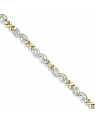 Genuine 14K Two-Tone Two Tone Diamond X Bracelet 13 Grams Of Gold 100% Satisfaction Guaranteed.