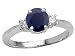 1.35 cts Genuine Black Sapphire and Diamond Engagement Ring - 14kt White or Yellow Gold