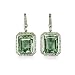 14k Gold Emerald Cut Bezel Set Amethyst and Diamond Earring (0.42ct.tw)