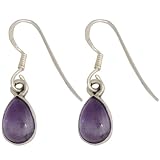 Bijoux ethniques en Argent 925 - Boucles d'oreilles Am�thystespar ShalinIndia