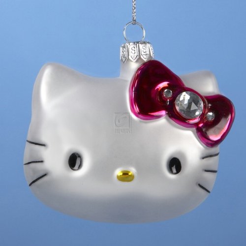 Kurt Adler 3-Inch Hello Kitty Glass Head Ornament Kurt Adler 3-Inch Hello Kitty Glass Head Ornament