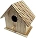 Plaid Flat Roof Square Wood Surface Birdhouse for Crafting, 96274