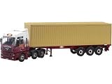 Review Corgi  / Diecast Model MAN TGA XXL Skeletal Trailer (Hanbury Davies Ltd) in Red
