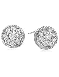 Sterling Silver Clear Cubic Zirconia Round Stud Post Earrings