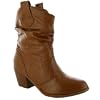 Ladies Tan Faux Leather Cowboy Boots Sizes