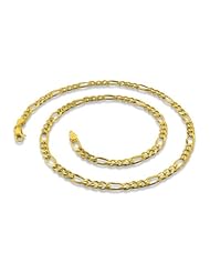 14K Gold Plated Silver Figaro Chain 5.0mm (16", 18", 20", 22", 24", 30" Inch Lengths)