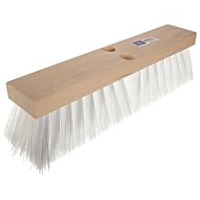 Magnolia Brush 18" Block Length, White Plastic Heavy Gauge Street Broom, (Carton of 6)