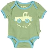 Life is Good Unisex Infant/Toddler One Peace Elemental Truck, Lucky Green, 3-6MO