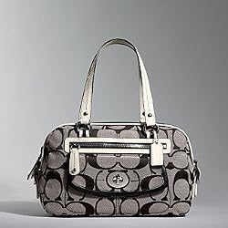 AUTHENTIC COACH BONNIE SIGNATURE SATCHEL (BW/BW)