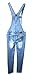 WOMENS Juniors Plus Size BLUE Denim JEANS Distressed Overall Long Stretch Skinny Pants Jumper