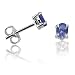 Tanzanite Stud Earrings set in Sterling Silver .65cttw (Real Genuine Tanzanite)