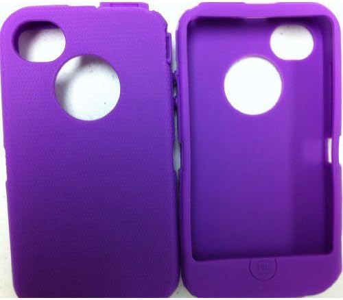 Replacement Silicone Skin For iphone 4/4s Otterbox Defender case with Oval cutout by SportyGigabite - Purple