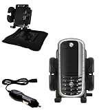 Motorola E1120 Auto Bean Bag Dash Holder with Car Charger - Uses Gomadic TipExchange