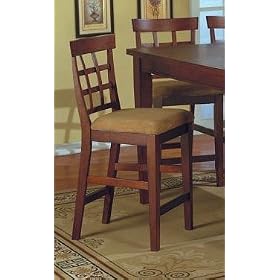 Set of 2 Contemporary Dark Brown Counter Height Chair Bar Stool