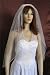 1 Tier White Fingertip Length Nylon Filament Edge Simple Bridal Wedding Veil
