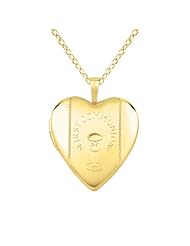 Sterling silver and 14k gold Heart Shaped Locket w/ "First Communion" Necklace