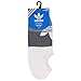 adidas Men's Originals Super No Show Socks (2 Pack), White/Black/Light Onix/Onix, One Size