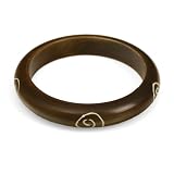 Resin Brown Bangle-Swirl Design No Hoopla Here Bangle [Swirl Design - Brown]