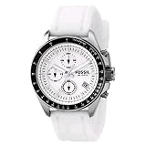 Fossil Men's CH2587 White Silicone Strap White Analog Dial Chronograph Watch