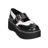 EMILY-302, Color: Black/White Pu, Women's Size (US): 6