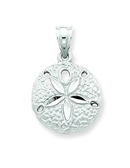 14K White Gold Sand Dollar Charm Pendant FindingKing