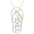 Sterling Silver Two-tone Sandal Necklace