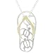 Sterling Silver Two-tone Sandal Necklace