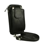 Womens Leather Cell Phone Case & Wallet with Shoulder Strap in a Variety of Colors (Fits Smart Phones)