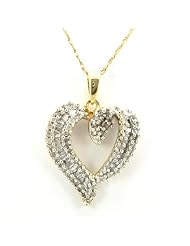 10K Yellow Gold Diamond Looped Heart Pendant