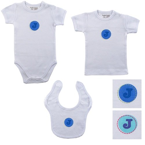 Personalized Initial Baby Clothes Set – J, Boy, 6-9 months