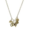 Gold Over Silver Ying Yang Multi Charm Necklace