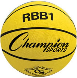 Heavy Duty Rubber Cover Nylon Basketballs YELLOW SIZE 6 - INTERMEDIATE