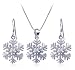 Sterling Silver Snow Flake Earrings Pendant 1 MM Box 14
