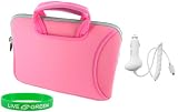 Non-OEM Amazon Kindle DX 9.7 Tote Neorpene Sleeve Case with Car Charger - Pink