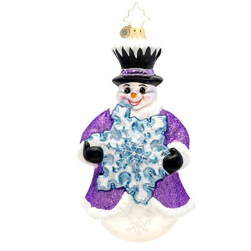 Christopher Radko Flakey Frosty Glass Christmas Ornament 2014