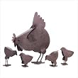 Our 5 Piece Rusted Metal Hen Family - Style 31170