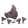 Hen With Chicks Rusted Metal Sculpture Figure Figurine